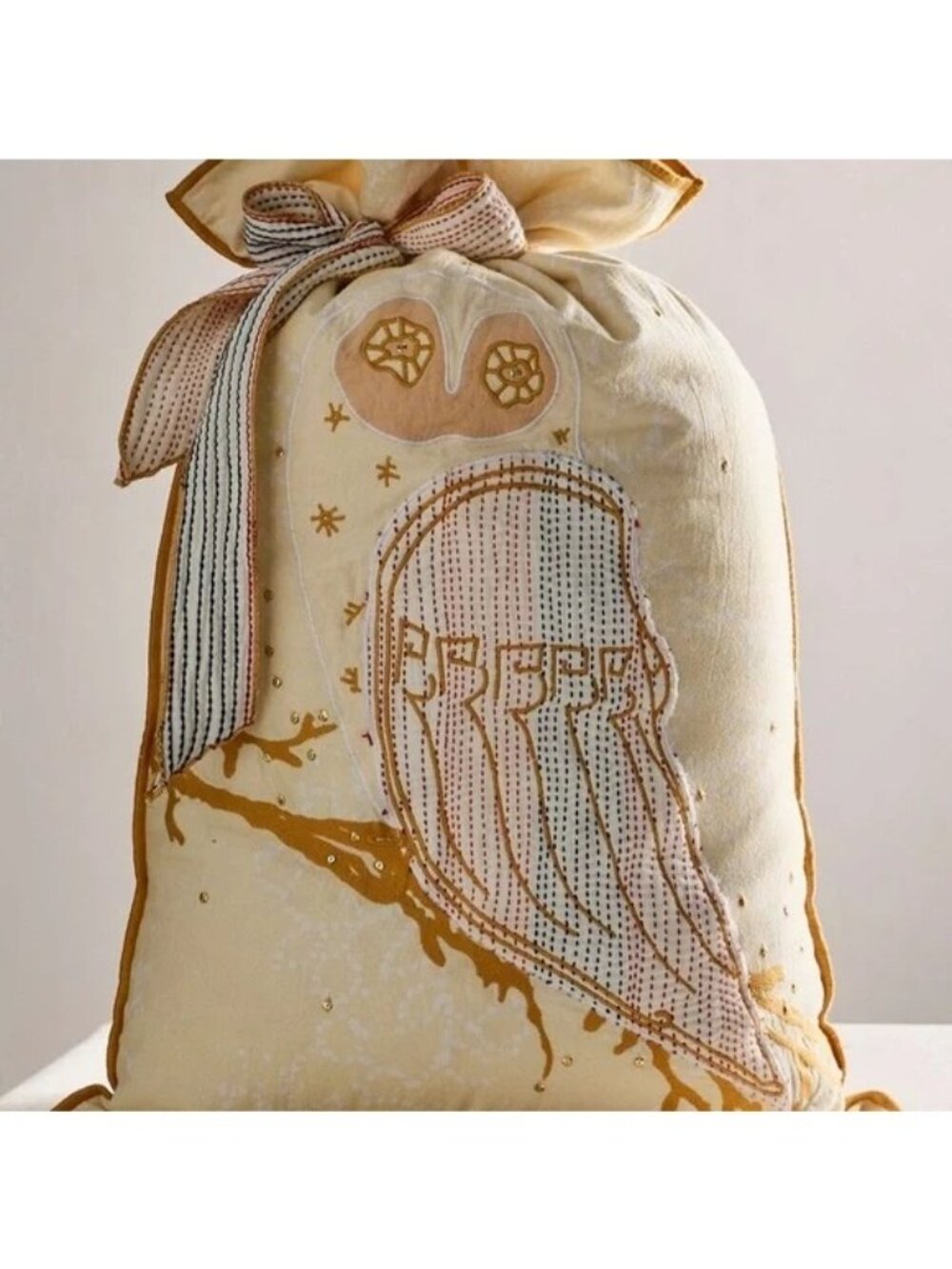 Free People One Perfect Present Gift Bag Sack Embellished Owl Whimsical Shower